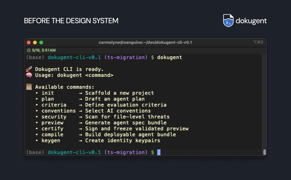 Dokugent CLI before design system